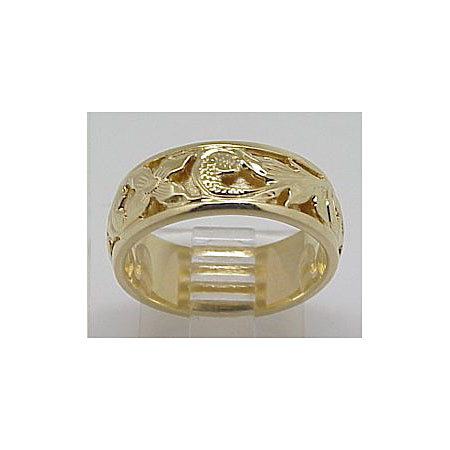 14k Gold Deluxe Sweetheart Hawaiian Ring
